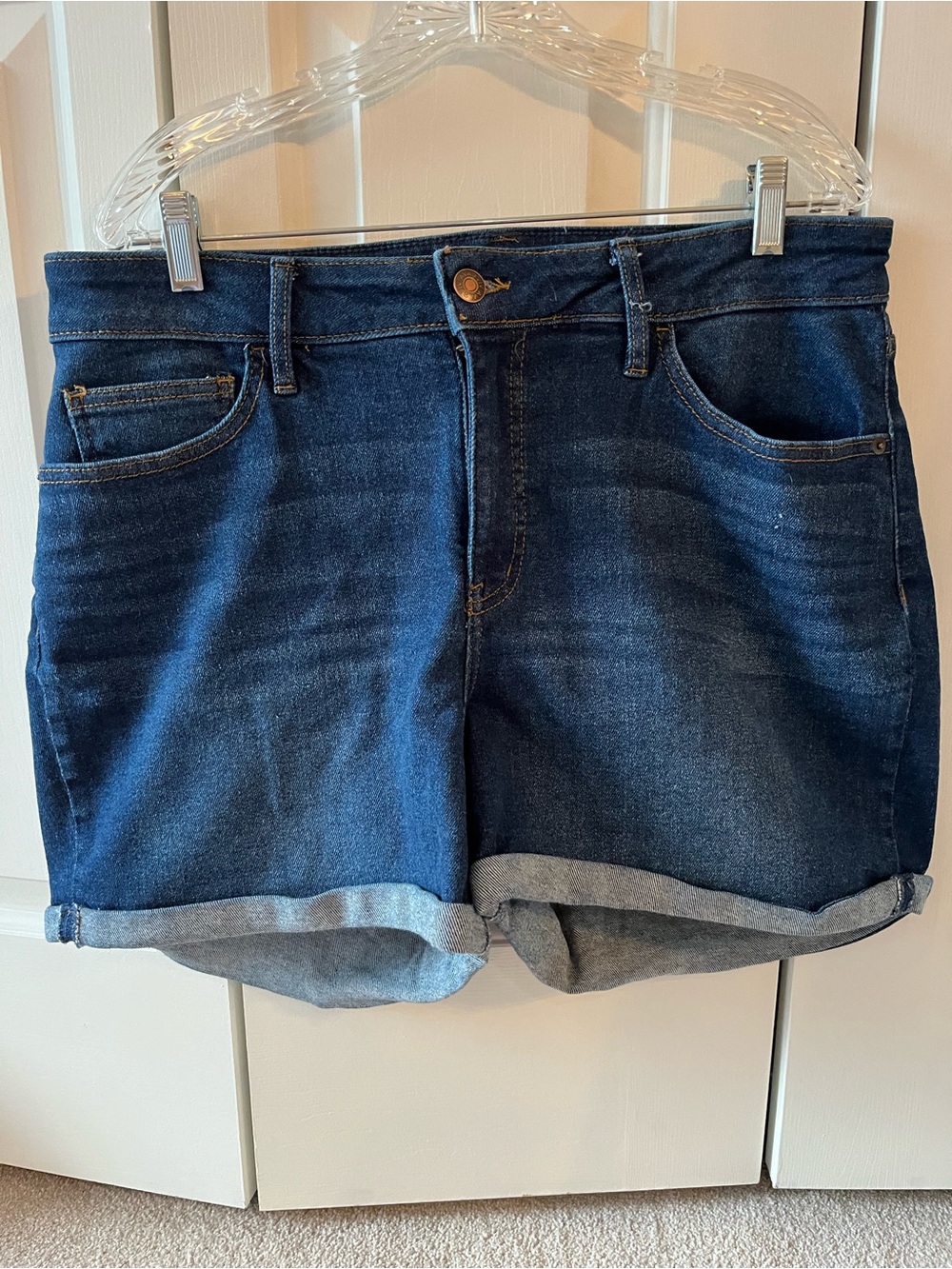Ava & Viv Dark Blue Denim Cuffed Jean Shorts
